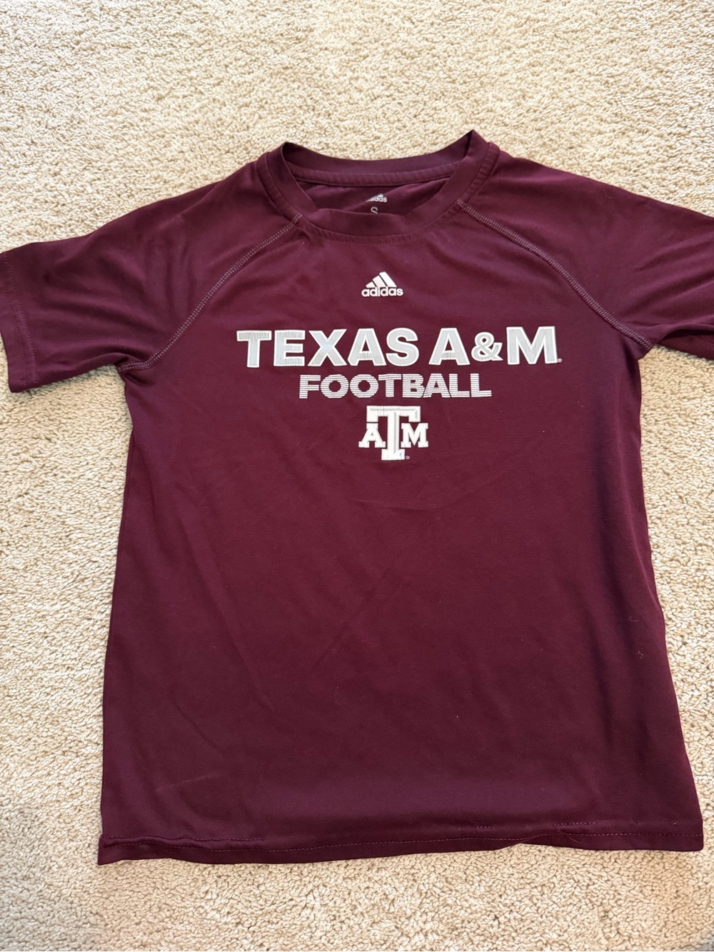 adidas Youth Texas A&M Maroon Football Tee